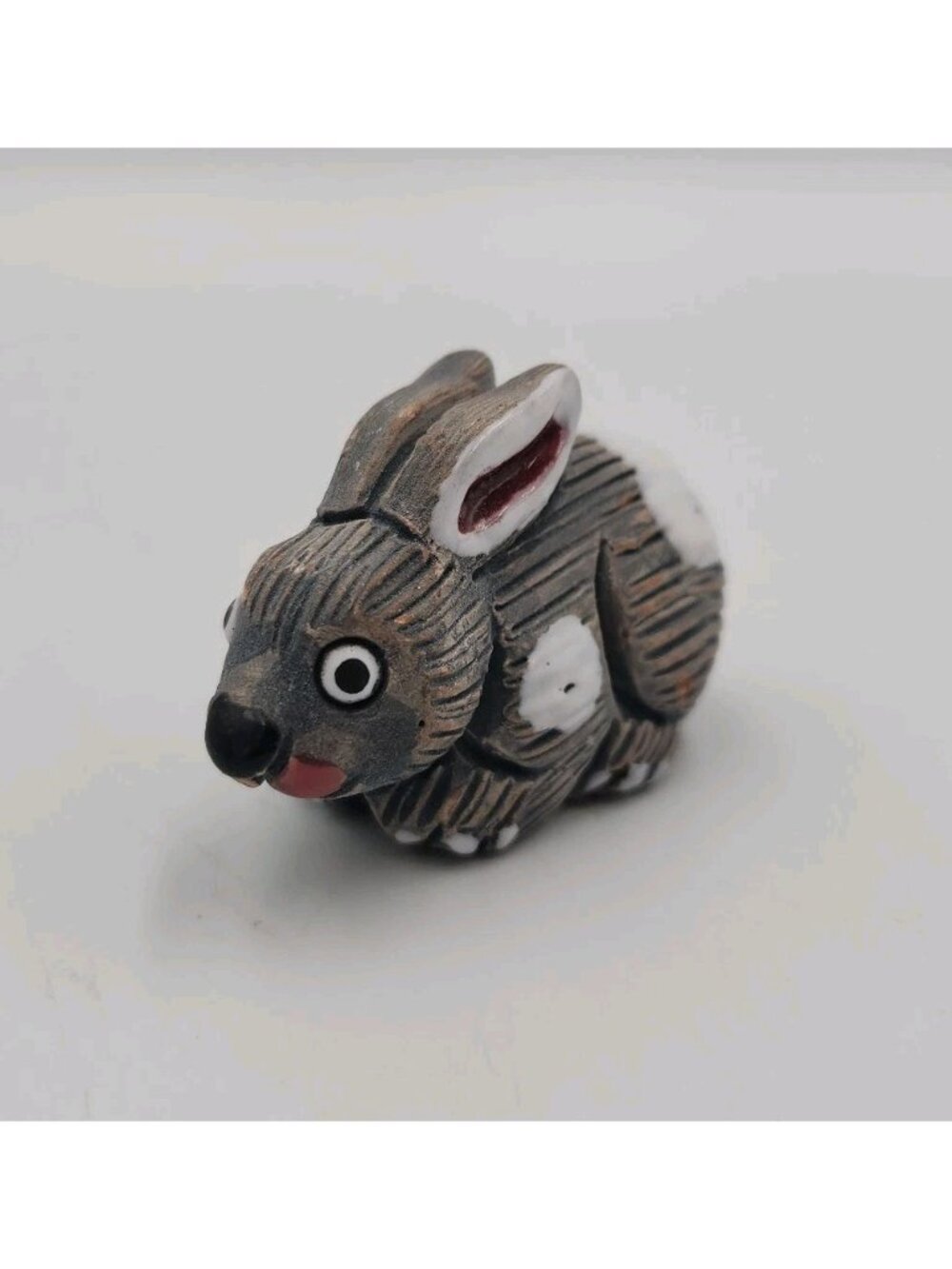 Funny Miniature 1.5" Bunny Rabbit Figurines Handmade Clay Pottery Ceramic Art